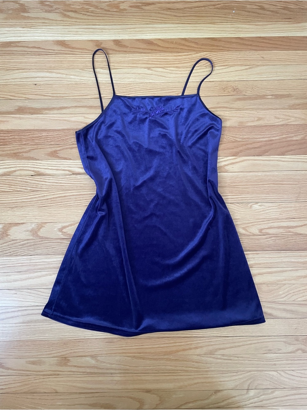 Velvet Style Slip Dress in Deep Purple